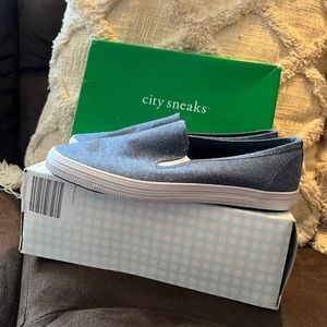 City Sneaks Denim Slip On Shoes